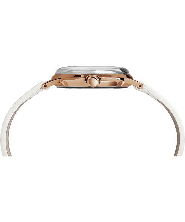 Montre Marlin 34 mm Mécanique à remontage manuel avec bracelet en cuir Rose-Gold-Tone/White large