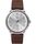 Marlin&reg; 40mm Automatic Leather Strap Watch Brown/Silver-Tone large