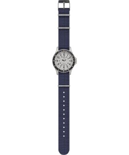 Montre Navi Ocean 38&nbsp;mm Bracelet en tissu Bleu/Blanc large