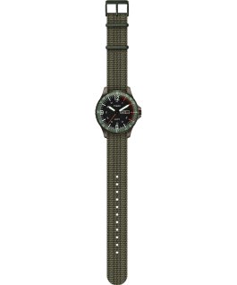 Montre Navi Land 38&nbsp;mm Bracelet en tissu Vert/Vert large