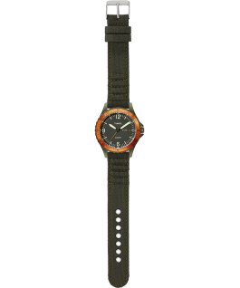Montre Navi Land 38&nbsp;mm Bracelet en tissu Vert/Vert/Noir large
