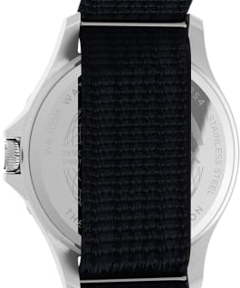 Montre Navi XL 41&nbsp;mm Bracelet en tissu une pi&egrave;ce Acier inoxydable/Bleu large