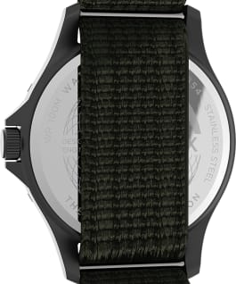 Montre Navi XL 41&nbsp;mm Bracelet en tissu une pi&egrave;ce Gris m&eacute;tallique/Vert/Blanc large