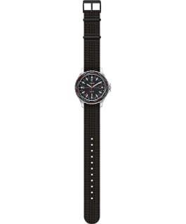 Montre Navi World Time 38&nbsp;mm Bracelet en tissu Acier inoxydable/Noir large