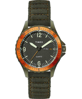 Montre Navi Land 38&nbsp;mm Bracelet en tissu Vert/Vert/Noir large