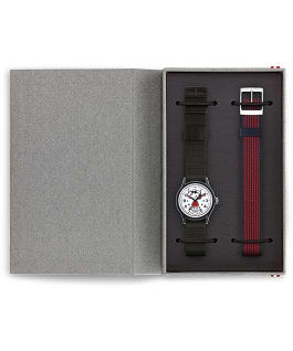 MK1 x Peanuts Featuring Snoopy 36mm Fabric Strap Watch Box Set Black/White large