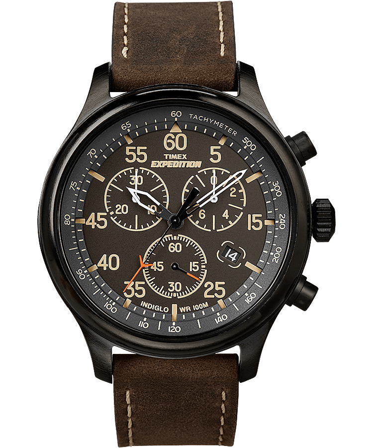 Expedition Field Chronograph 43mm Leather Watch  large