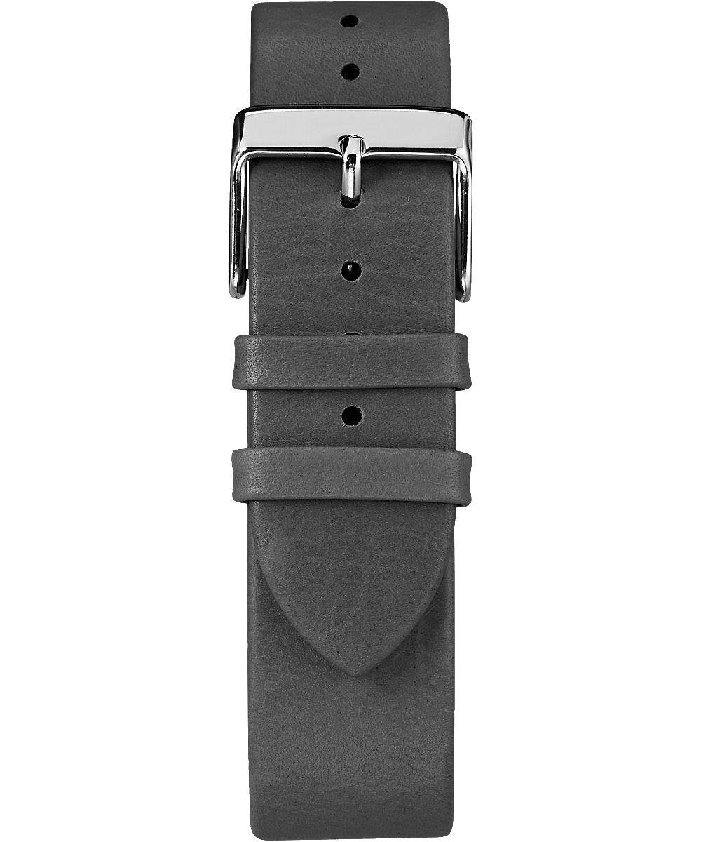 Fairfield 41mm Leather Strap Watch Chrome/Black/White large