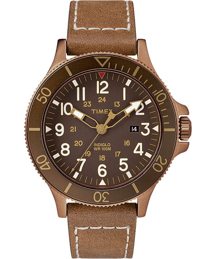 Allied Coastline 43mm Leather Watch  large
