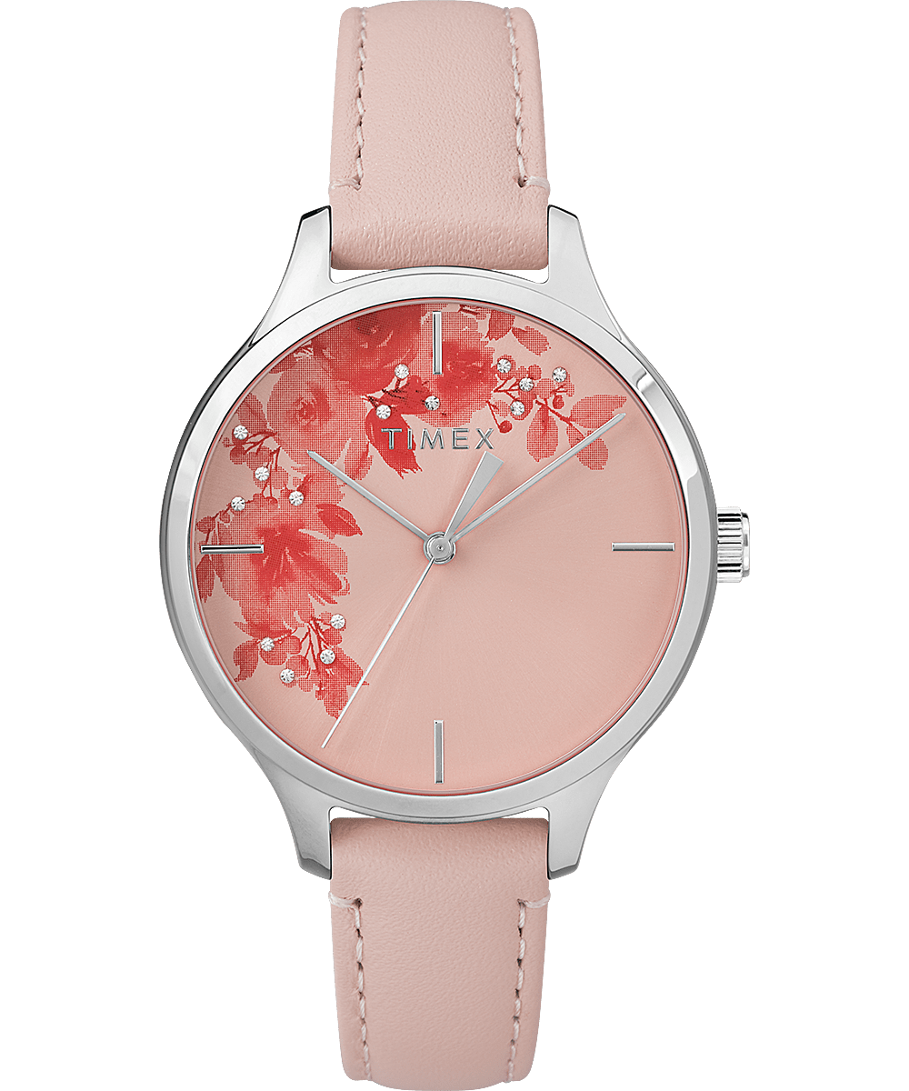 Crystal Bloom with Swarovski Elements 36mm Leather Watch  large