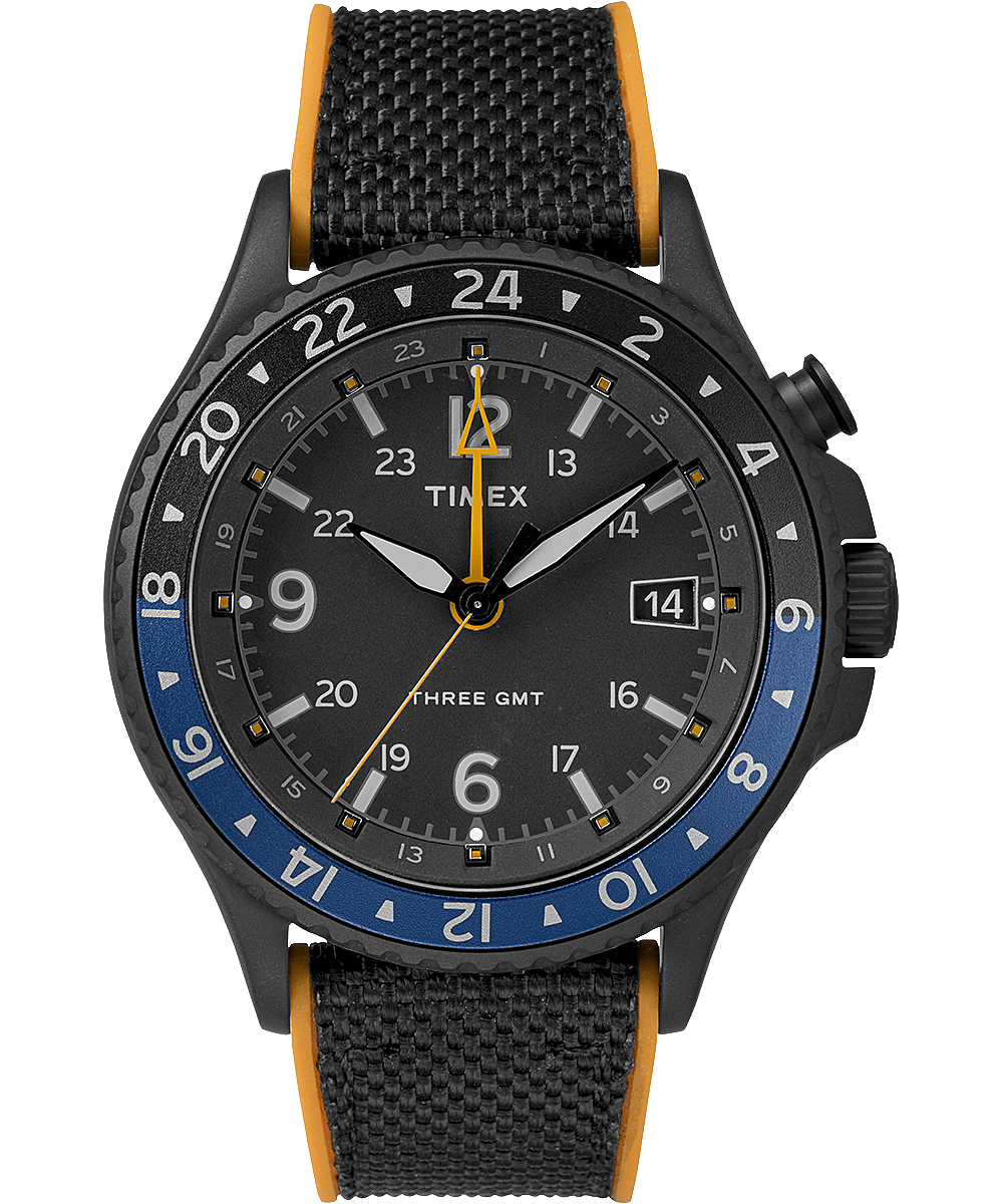 Allied Three GMT 43mm Silicone Strap Watch  large