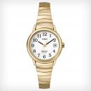 Timex Women's Basic White Dial Gold Tone Stainless Exp Band T2H3519J 