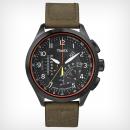Intelligent Quartz™ Linear Chronograph green leather strap black dial T2P276