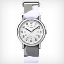 Timex Weekender™ Slip Thru gray white camo nylon strap white dial T2P3669J